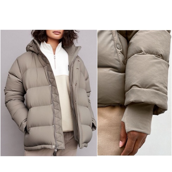 Aritzia TNA The Super Puff Down Jacket Size S Modern Taupe - Picture 2 of 16